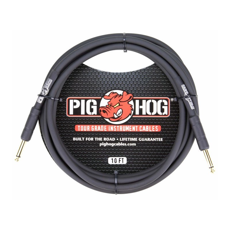 PIG HOG 樂器導線 10呎(3.05m) 黑色 線徑8mm｜PH10 雙直頭 PIG HOG 樂器導線 10呎(3.05m) 黑色 線徑8mm｜PH10 雙直頭 / PH10R 直L頭 — 三峽導線