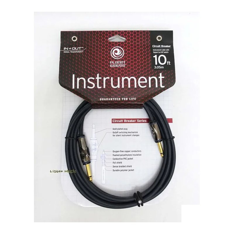 Planet Waves D'Addario Planet Waves PWAC-PW-AG-10 導線【快拆開關頭】 — 三峽木吉他 / 民謠吉他