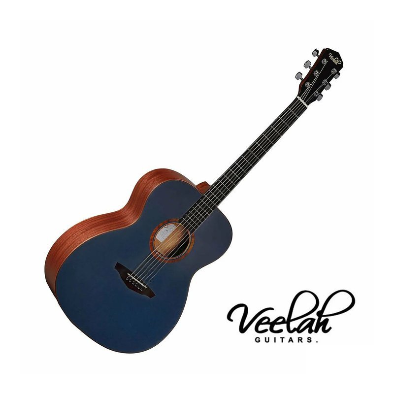 Veelah 木吉他 Veelah V1-OM-NAVY 海軍藍 雲杉面單板 桃花心木側背 — 三峽木吉他 / 民謠吉他