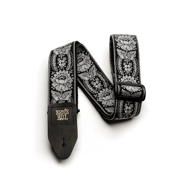 ERNIE ERNIE BALL JACQUARD系列 P04150 SILVER ORLEANS 銀色奧爾良 背帶 加拿大製 — 三峽背帶