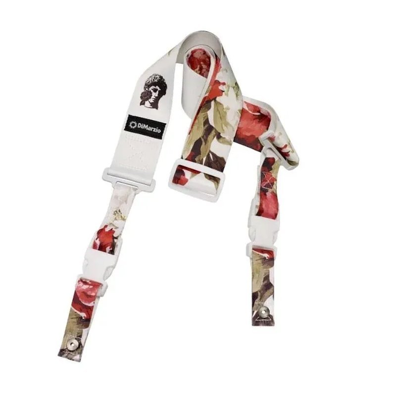 【現貨供應中】DiMarzio Polyphia Floral Muse 玫瑰 背帶 黑白雙色 [標準款/安全卡扣款] — 三峽吉他 / Bass