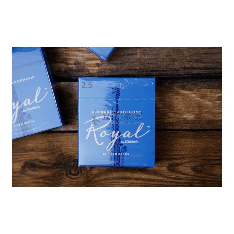 D'Addario D'addario RR-S-25 Royal 系列 高音薩克斯風 竹片 Soprano Saxophone 10片裝 RIB1025 硬度:2.5號 — 三峽木管樂器
