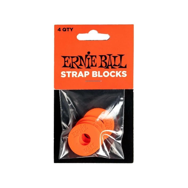 ERNIE ERNIE BALL STRAP BLOCKS 背帶扣 背帶固定環 一組4片/P05620 RED 紅色 — 三峽背帶