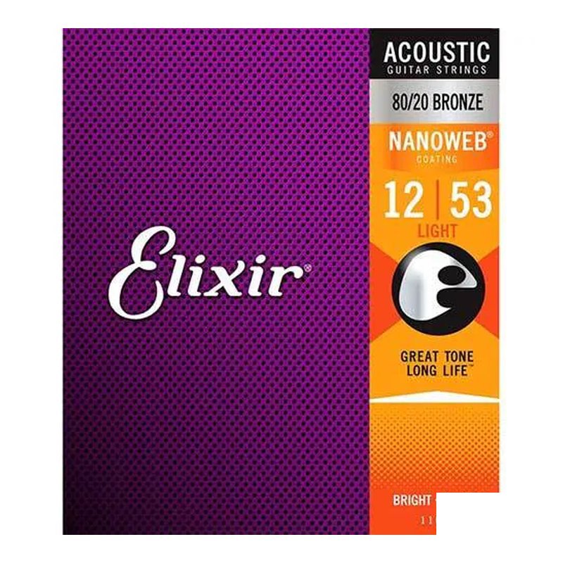 Elixir Elixir 11052 (12-53) 黃銅薄膜 NANOWEB 木吉他弦 民謠吉他弦 — 三峽木吉他 / 民謠吉他