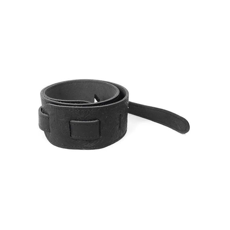 美國 LM Product LS-2504T-BK 黑色 壓花皮革 電吉他背帶 — 三峽吉他 / Bass