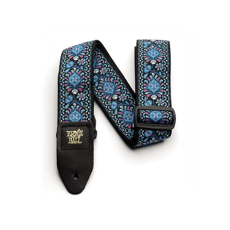 ERNIE ERNIE BALL JACQUARD系列 P04097 INDIGO ORCHID 靛藍蘭花 背帶 加拿大製 — 三峽背帶