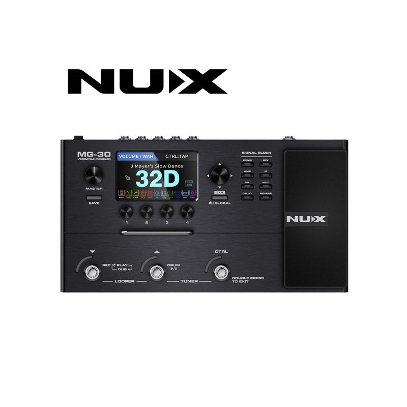 NUX NUX MG-30 綜合效果器 電吉他效果器 電貝斯效果器 附NMP-2控制踏板 — 三峽木吉他 / 民謠吉他