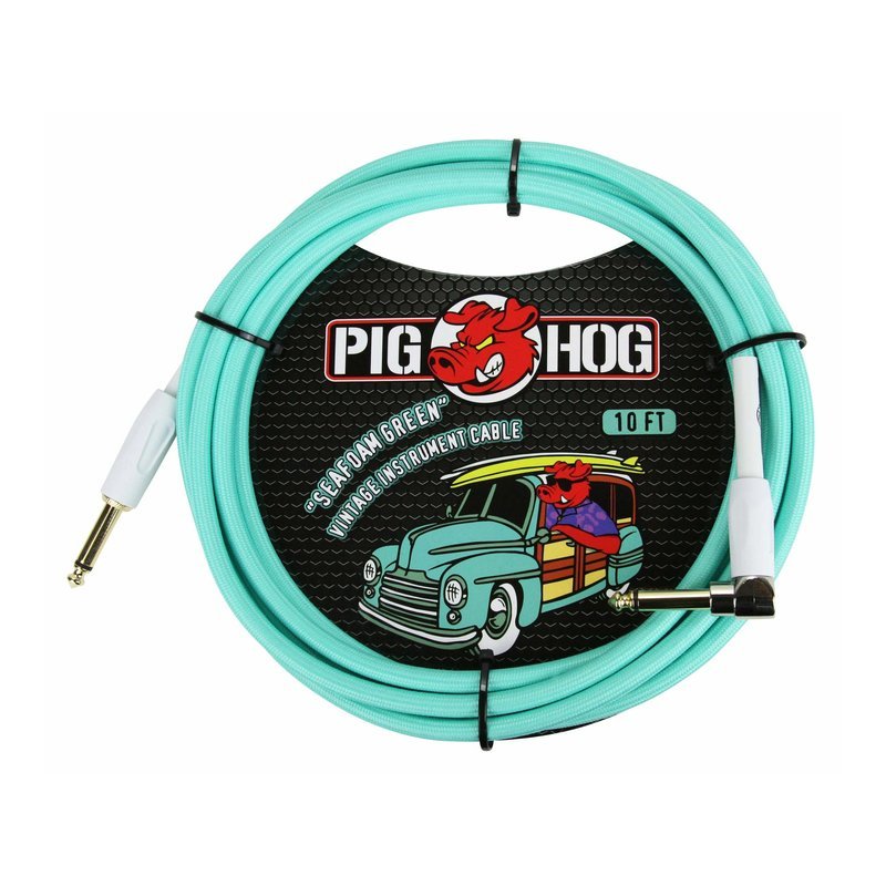 PIG HOG 編織導線 直L頭 OFC無氧銅 衝浪綠 Seafoam Green｜ PCH10SGR(10呎) PIG HOG 編織導線 直L頭 OFC無氧銅 衝浪綠 Seafoam Green｜ PCH10SGR(10呎) / PCH20SGR(20呎) — 三峽導線