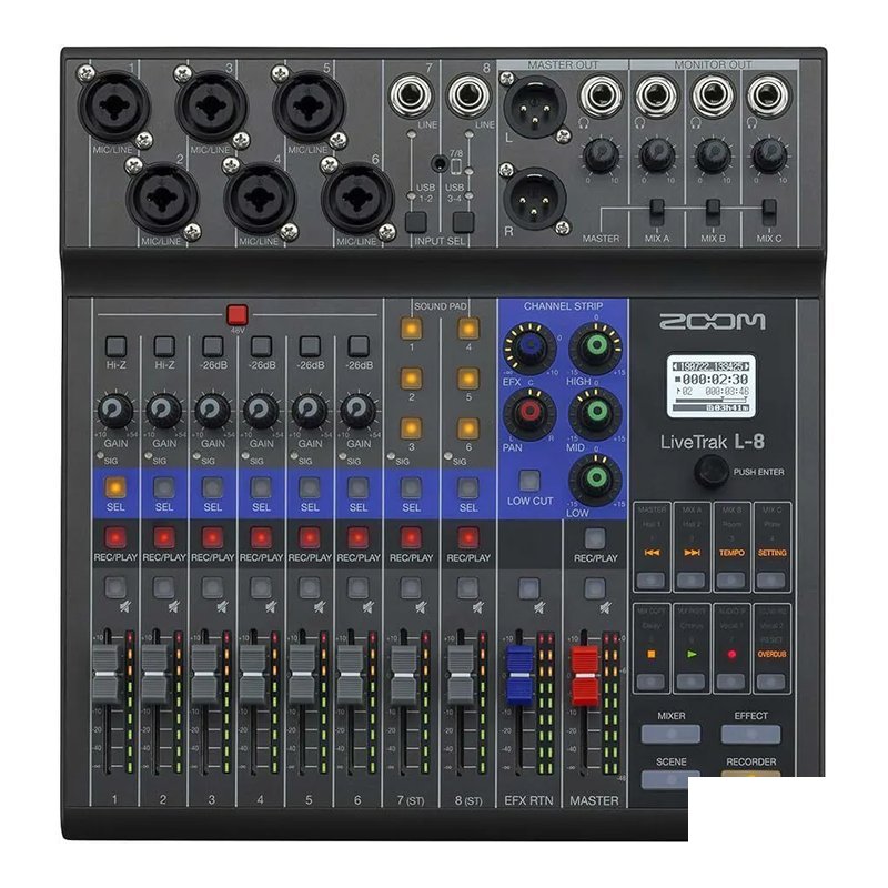 Zoom Zoom LiveTrak L-8 Mixer 混音器 錄音介面 L8 — 三峽麥克風