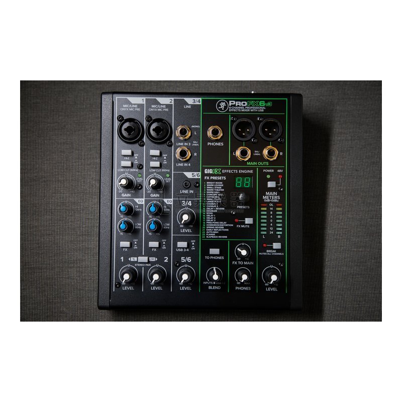 Mackie Mackie ProFX6v3 6軌類比混音器 USB錄音介面 24種效果 — 三峽效果器