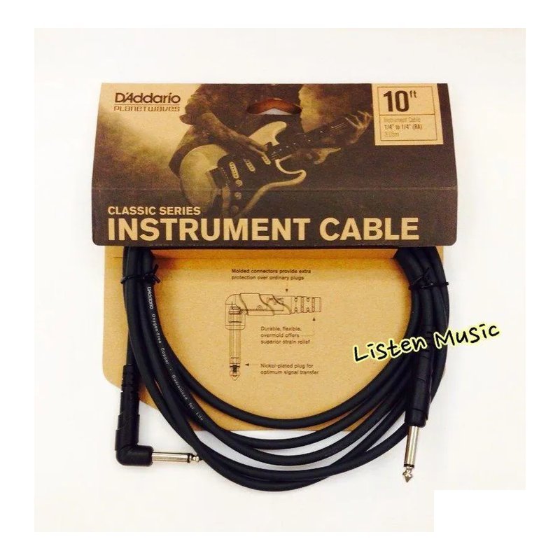 Planet Waves D'Addario Planet Waves Classic 系列 CGTRA L頭導線【10呎20呎可選】 — 三峽導線