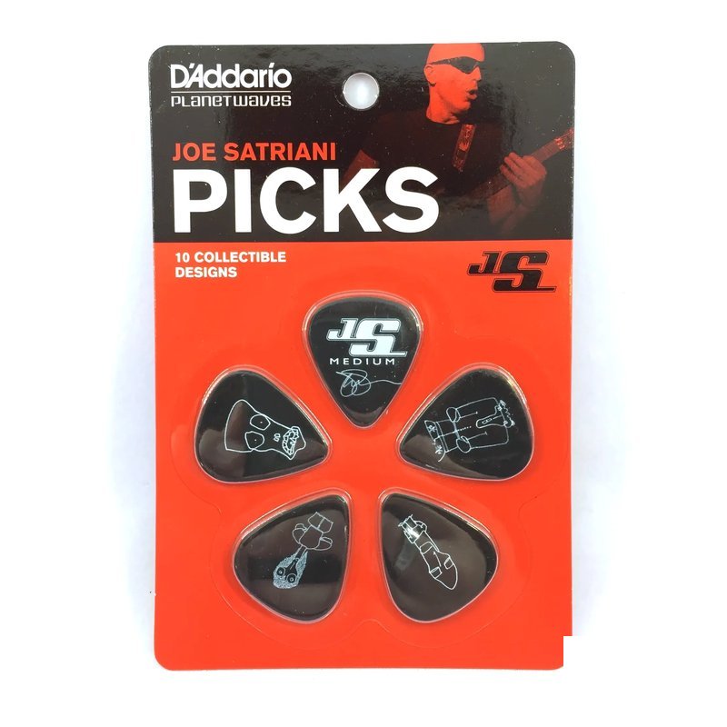 Daddario 1CBK4-10JS 彈片 Joe Satriani 簽名款 黑色 Medium 10片裝 — 三峽Pick