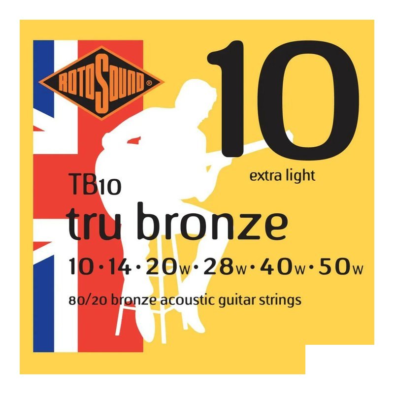 Rotosound 木吉他弦 RotoSound TB10 (10-50) 黃銅 英國製 RSXA-BZ-TB10-50 青銅弦 — 三峽木吉他 / 民謠吉他