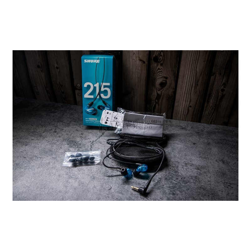 Shure SHURE SE215 CL-A SPE-A 兩款 耳道式 入耳式 監聽 監聽耳機 In ear monitor IEM 低音加強 隔絕噪音 透明 藍色 — 三峽錄音