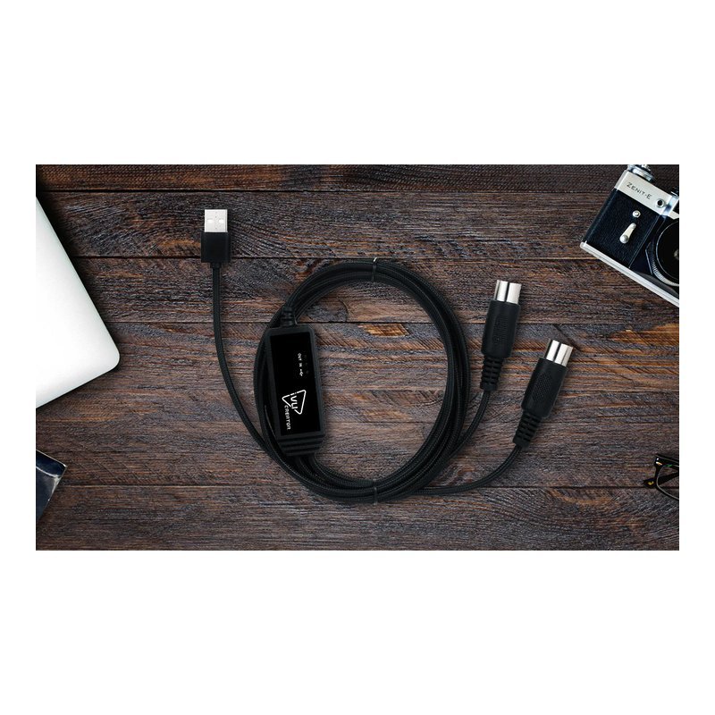 IVU IVU CREATOR 5PIN MIDI轉USB 2M 編織線材 MIDI線 — 三峽電鋼琴 / 鍵盤