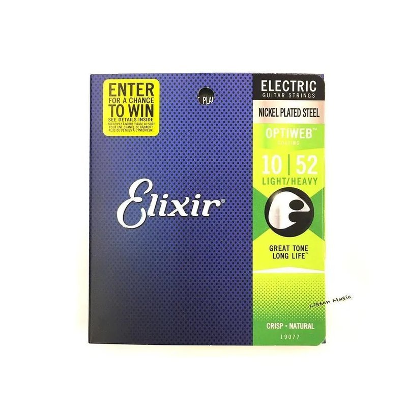 Elixir Elixir OPTIWEB 19077 鍍鎳鋼 (10-52) 超級薄膜 電吉他弦 公司貨 — 三峽木吉他 / 民謠吉他