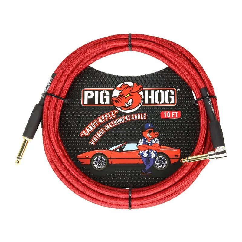 PIG HOG 編織導線 直L頭 OFC無氧銅 紅色 Candy Apple Red｜ PCH10CAR(10呎) PIG HOG 編織導線 直L頭 OFC無氧銅 紅色 Candy Apple Red｜ PCH10CAR(10呎) / PCH20CAR(20呎) — 三峽導線