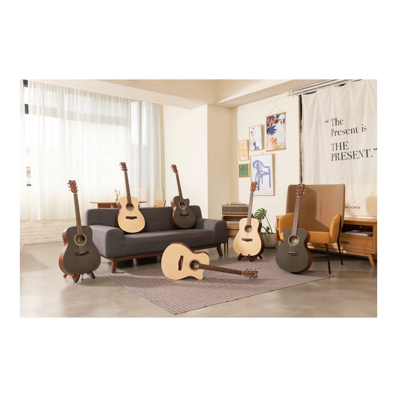 Yamaha YAMAHA F系列 木吉他 FS400C 煙燻黑色/原木色 雲杉木合板 缺角 附琴袋 — 三峽木吉他 / 民謠吉他