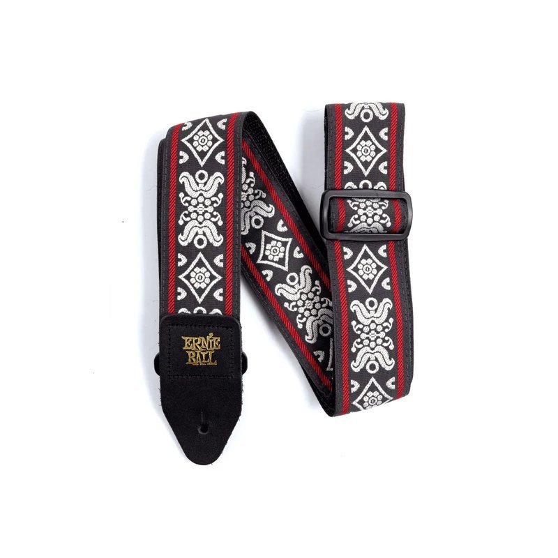 ERNIE ERNIE BALL JACQUARD系列 P04669 BLACKJACK RED 酒杯紅 背帶 加拿大製 — 三峽背帶