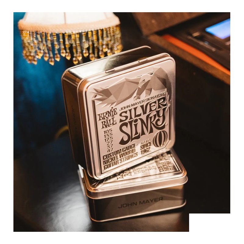 Ernie Ball Ernie Ball 3818 John Mayer Silver Slinky 簽名版電吉他套弦組 (三入鐵盒裝) 10.5-47 鎳纏繞 — 三峽電吉他