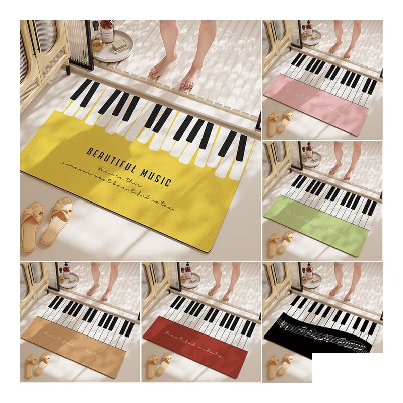 E62 E62 鋼琴造型 加厚矽藻土軟地墊 珪藻土軟墊 踏墊 腳踏墊 硅藻泥軟墊 廚房浴室地墊 — 三峽電鋼琴 / 鍵盤