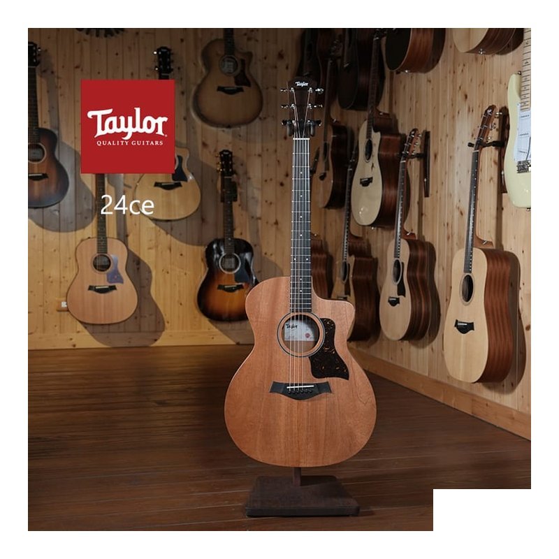 Taylor Taylor 24ce 熱帶桃花心木 面單 沙比利背側板 墨廠 電木吉他 Fishman Sonitone GT2拾音器 — 三峽木吉他 / 民謠吉他