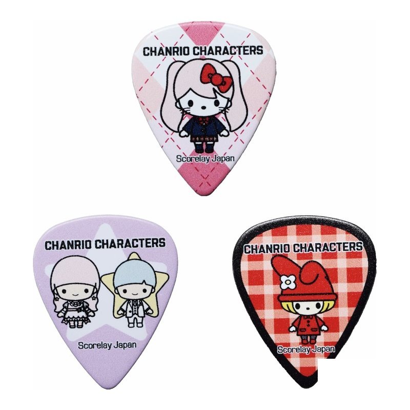 313352 三麗鷗 HELLO KITTY 雙子星 美樂蒂 吉他彈片 PICK 3片入 — 三峽木吉他 / 民謠吉他