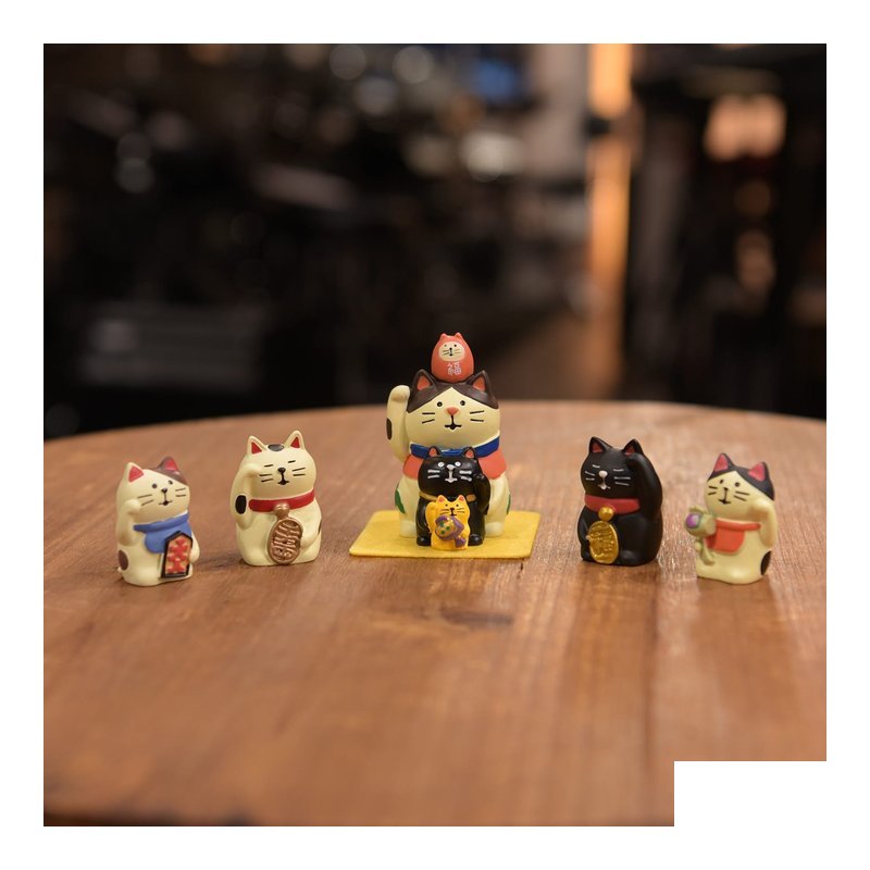 QH017-QH09 QH017-QH09 開福招財貓 疊福貓 招財貓 開運吉祥物 模型擺飾 生日禮物 擺件 — 三峽配件 / 週邊