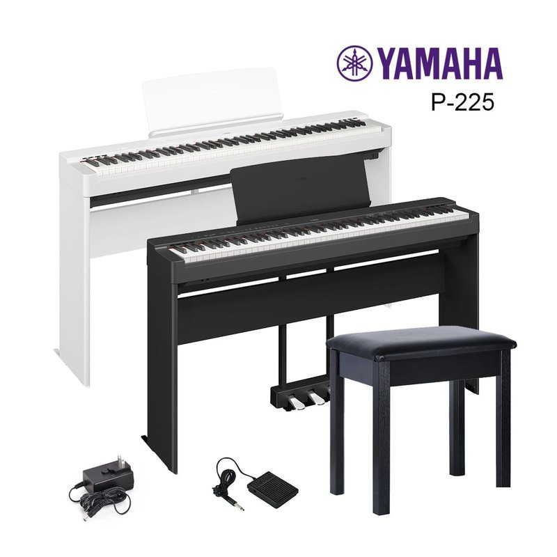 Yamaha YAMAHA P225 88鍵 數位鋼琴 三踏板 琴架 — 三峽電鋼琴 / 鍵盤