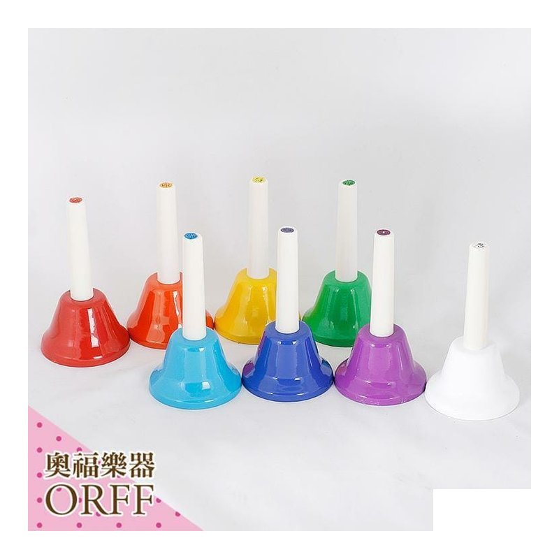 ORFF ORFF 奧福樂器 高品質 8音手搖鈴/手搖鐘(大) B026-1 兒童樂器 幼兒樂器 — 三峽配件 / 週邊
