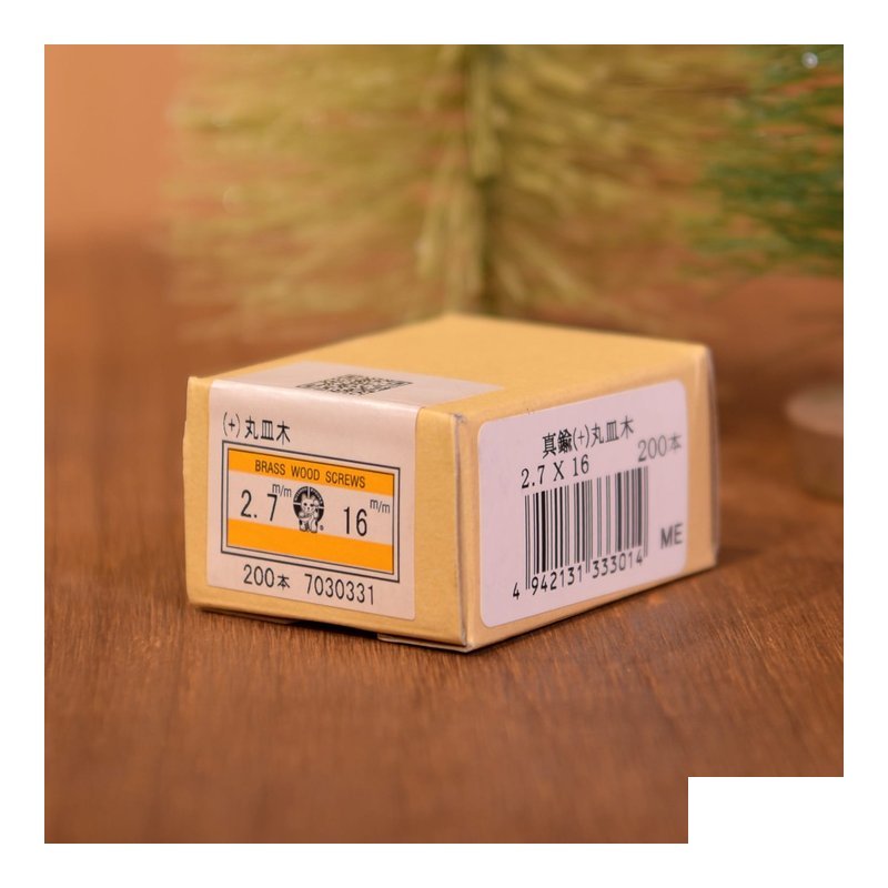 日本進口 渡邊商店 #27-16-200-OVAL 木螺絲 黃銅橢圓頭 2.7x16(200pcs) — 三峽配件 / 週邊