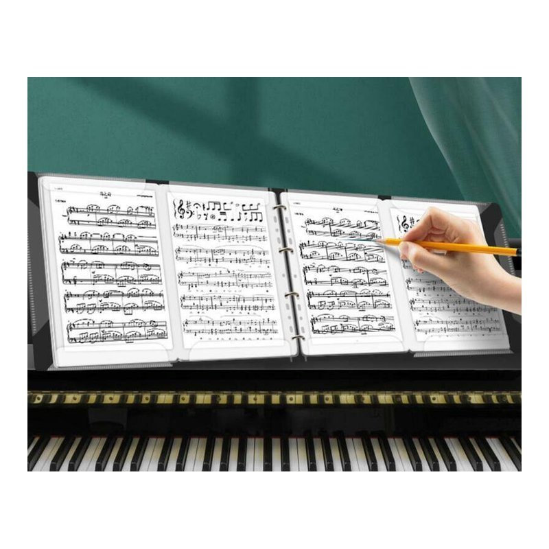 CF520 CF520 不反光譜夾 52頁 四頁連展 樂譜夾 鋼琴樂譜 可手寫 黑色 — 三峽電鋼琴 / 鍵盤