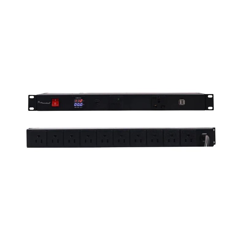 台灣製造S 台灣製造S / AC-12DUS 10+1孔 1U機櫃用電源濾波排插(帶開關) — 三峽配件 / 週邊