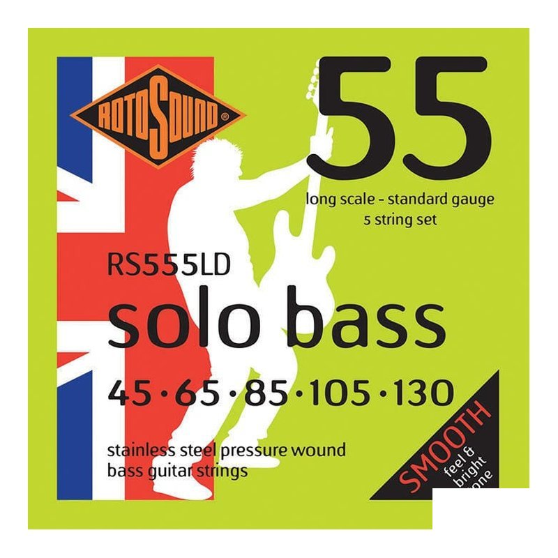 英國ROTOSOUND 英國ROTOSOUND RS555LD (45-130) 五弦 電貝斯弦 不銹鋼 旋弦公司貨 — 三峽木吉他 / 民謠吉他