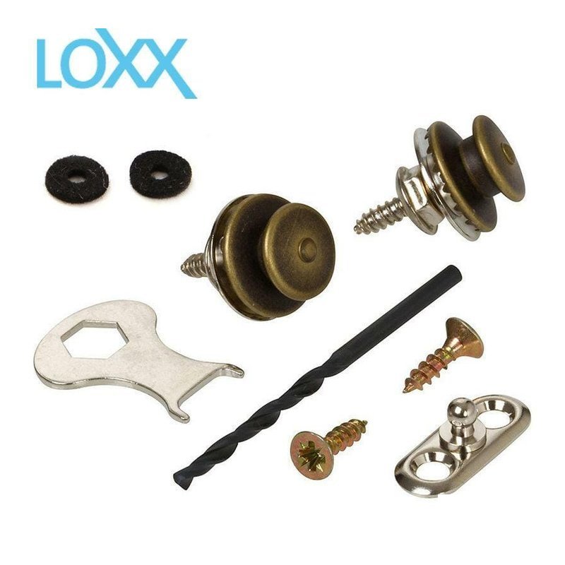 德製 LOXX A-BRASS 古董黃銅 木吉他 民謠/古典 安全背帶釦 — 三峽木吉他 / 民謠吉他