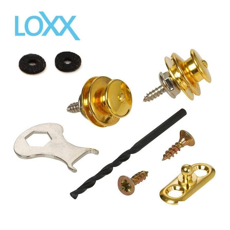 德製 LOXX A-GOLD 金色 鍍鉻 木吉他 安全背帶釦 加厚背帶款 公司貨 — 三峽木吉他 / 民謠吉他