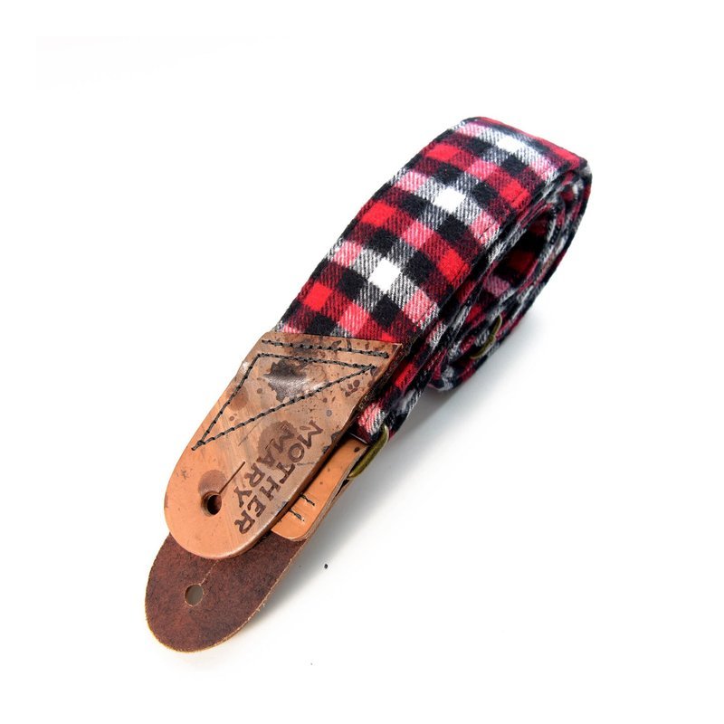 MOTHER MOTHER MARY 01-000078 吉他背帶 紅格紋 — 三峽背帶