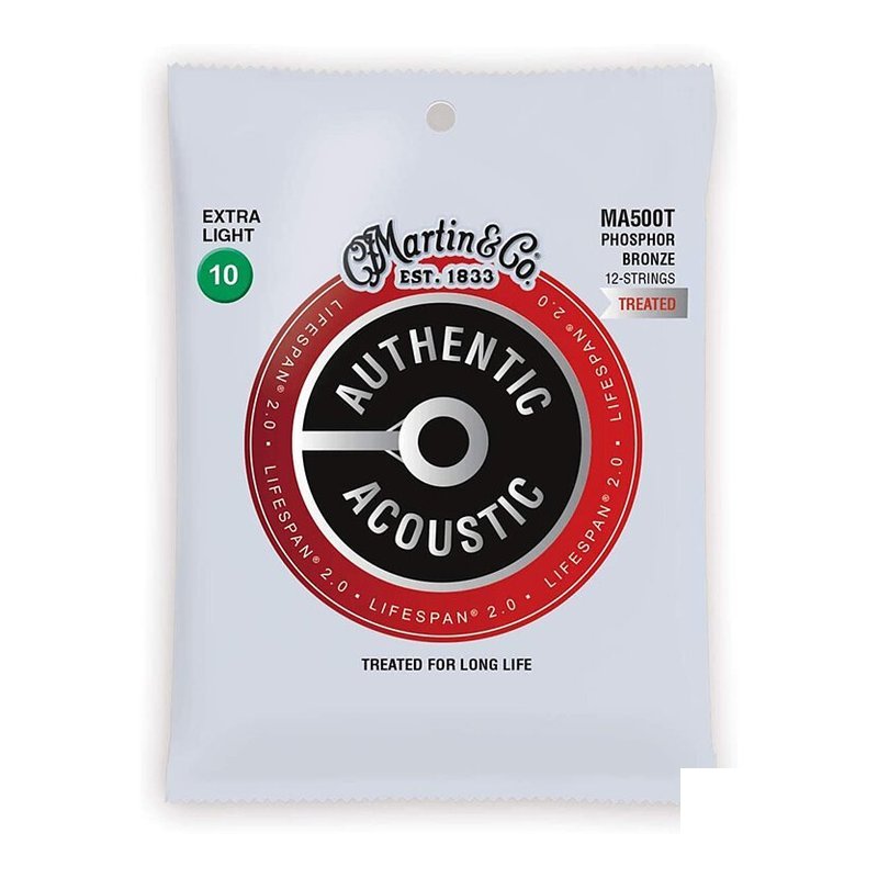 Martin Martin 吉他弦 十二弦吉他用 包膜弦 MA500T 磷青銅 12弦吉他 — 三峽木吉他 / 民謠吉他