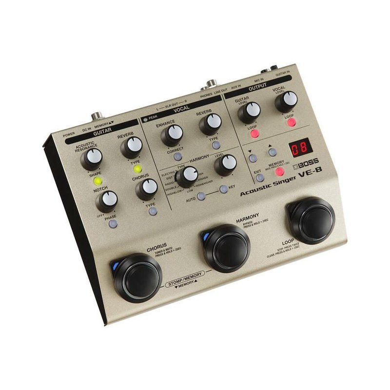BOSS Boss VE-8 人聲/吉他效果器 木吉他 前極擴大 合音效果器 — 三峽木吉他 / 民謠吉他