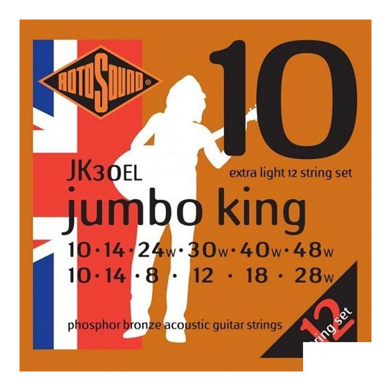 英國ROTOSOUND 英國ROTOSOUND JK30EL (10-48) 磷青銅 12弦木吉他弦 旋弦公司貨 — 三峽木吉他 / 民謠吉他
