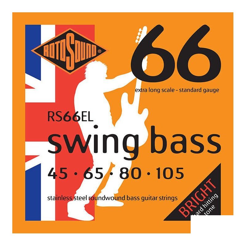 英國ROTOSOUND 英國ROTOSOUND RS66EL (45-105) 電貝斯弦 EXTRA LONG 不銹鋼 旋弦公司貨 — 三峽木吉他 / 民謠吉他