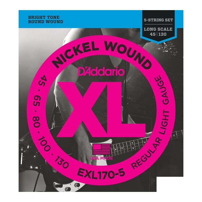 D'Addario D'Addario EXL170-5 五弦貝斯弦 45-130 貝士弦 BASS弦 — 三峽木吉他 / 民謠吉他