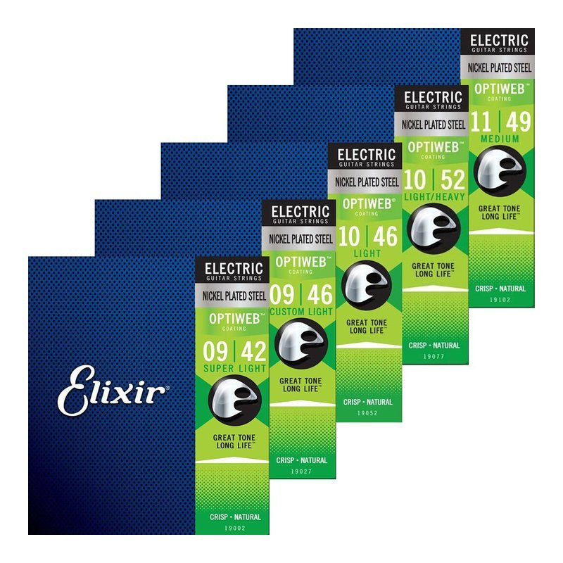 Elixir Elixir 電吉他弦 OPTIWEB 超薄膜 19002/19027/19052/19077/19102 — 三峽木吉他 / 民謠吉他