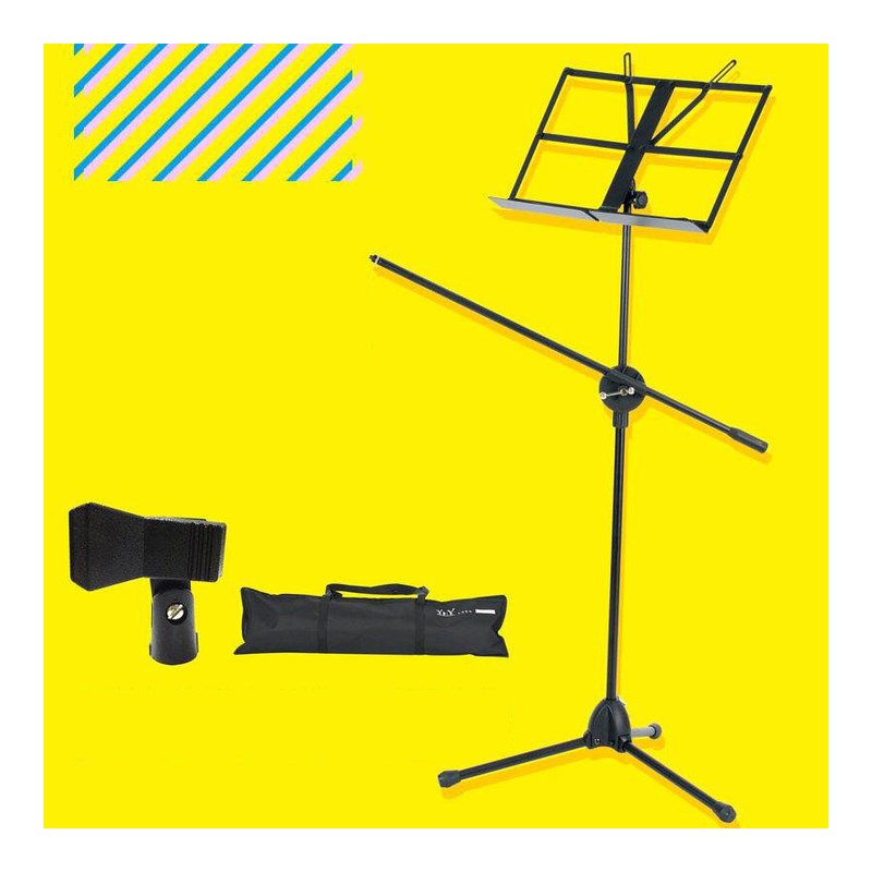 台灣製造 YHY MS-340BM-1 麥克風中譜架 (附譜架袋+夾頭) 可收式中譜架 — 三峽麥克風