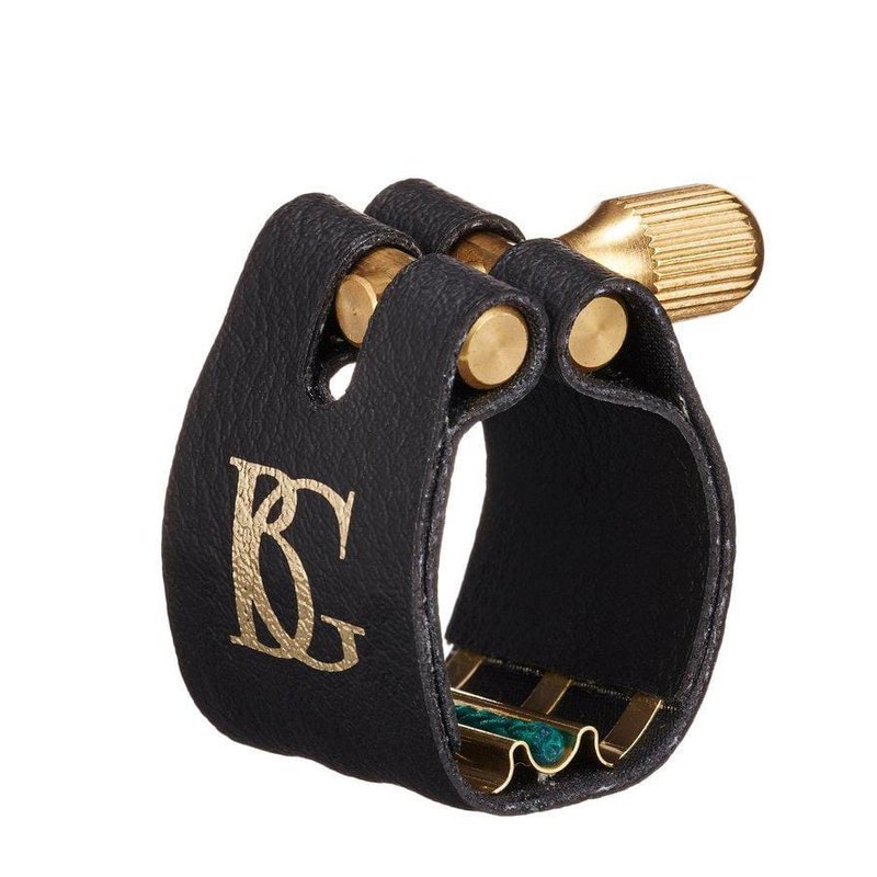 中音 薩克斯風束圈 皮質束圈+鍍金墊片 法國 BG (L12SR) 附蓋 — 三峽銅管 / 管樂