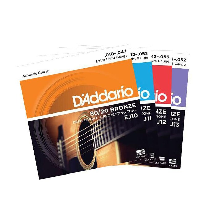 木吉他弦 D'addario 民謠吉他弦 EJ10 EJ11 EJ13 青銅80/20 — 三峽吉他 / Bass