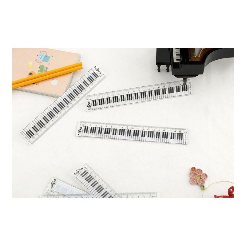 直尺 台製 文具尺 HA20S 鋼琴造型尺 20cm — 三峽鍵盤 / 鋼琴