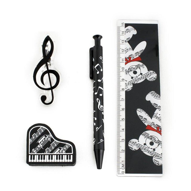 台製 CF15L 文具組．音樂 文具組(尺+擦子+自動鉛筆+樂譜夾子) — 三峽配件 / 週邊