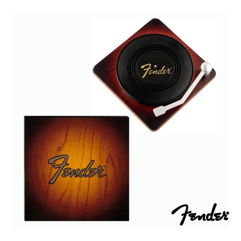 Fender SUNBURST TURNTABLE COASTER SET 黑？ 唱盤？ ????6？ ？裝 — 三峽配件 / 週邊