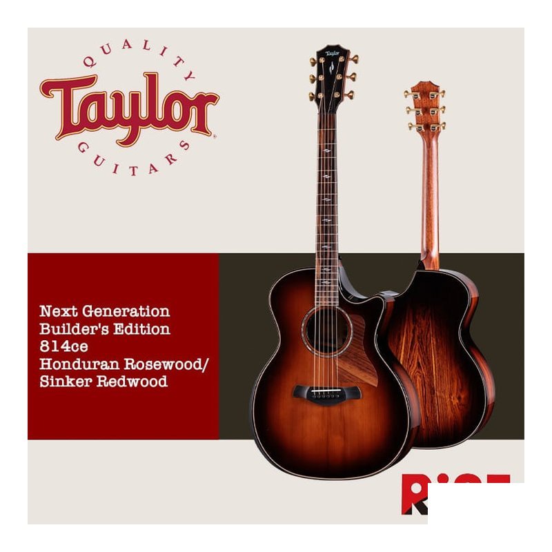 Taylor Next Generation Builder's Edition 814ce Honduran Rosewood/Sinker Redwood 木吉他 — 三峽吉他 / Bass